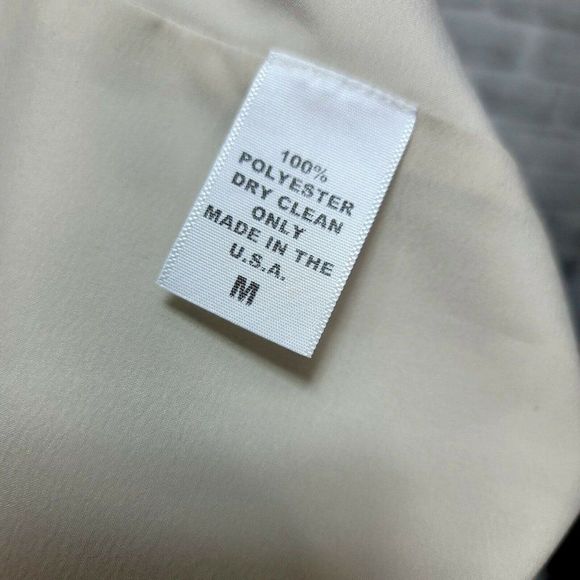 Karen Zambos Size M Rhys Grey Ivory Printed Crepe Cutout Sheath Dress - Picture 12 of 12